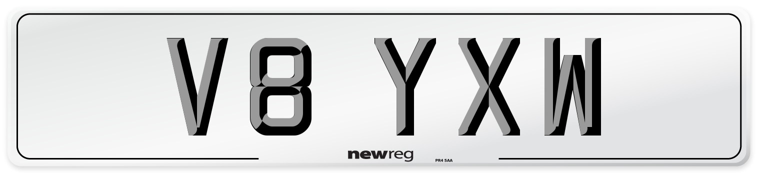 V8 YXW Number Plate from New Reg